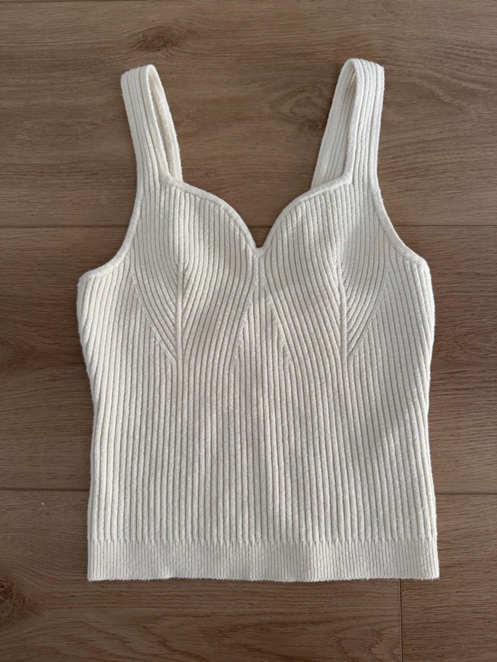 Abercrombie Cream Ribbed Knit Tank Top - Women